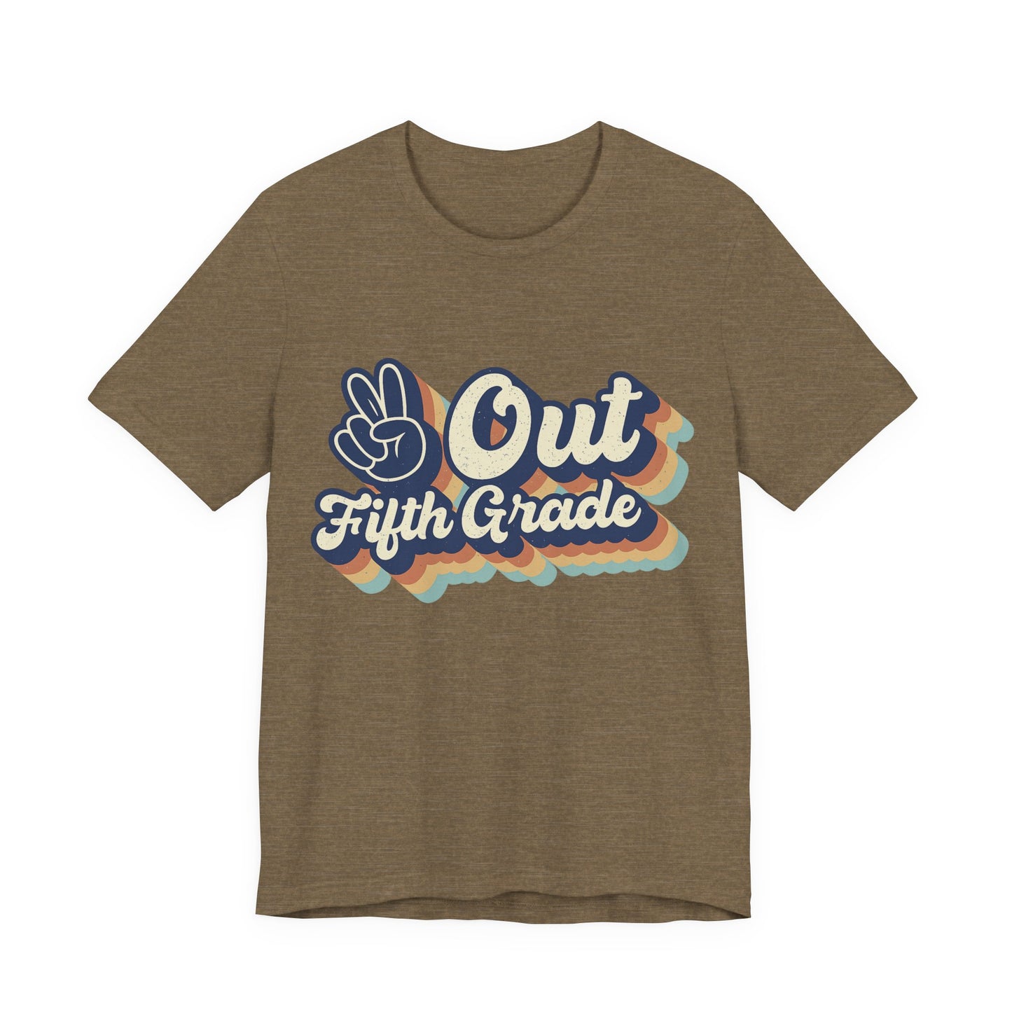Peace Out Fifth Grade T-Shirt, End of School Year Tee, Goodbye Elementary Shirt, Kids Graduation Top, Unisex Jersey Tee, Summer Vacation