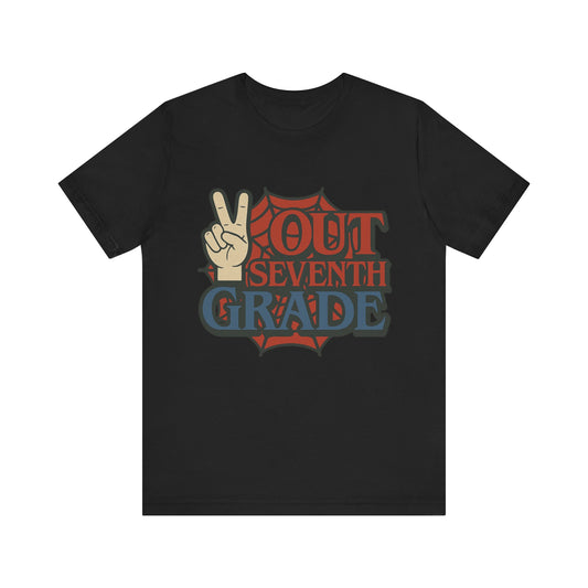 Peace Out Seventh Grade Spider Unisex Tee, T-Shirt, Top, Shirt, Gift for Students, Funny School Shirt