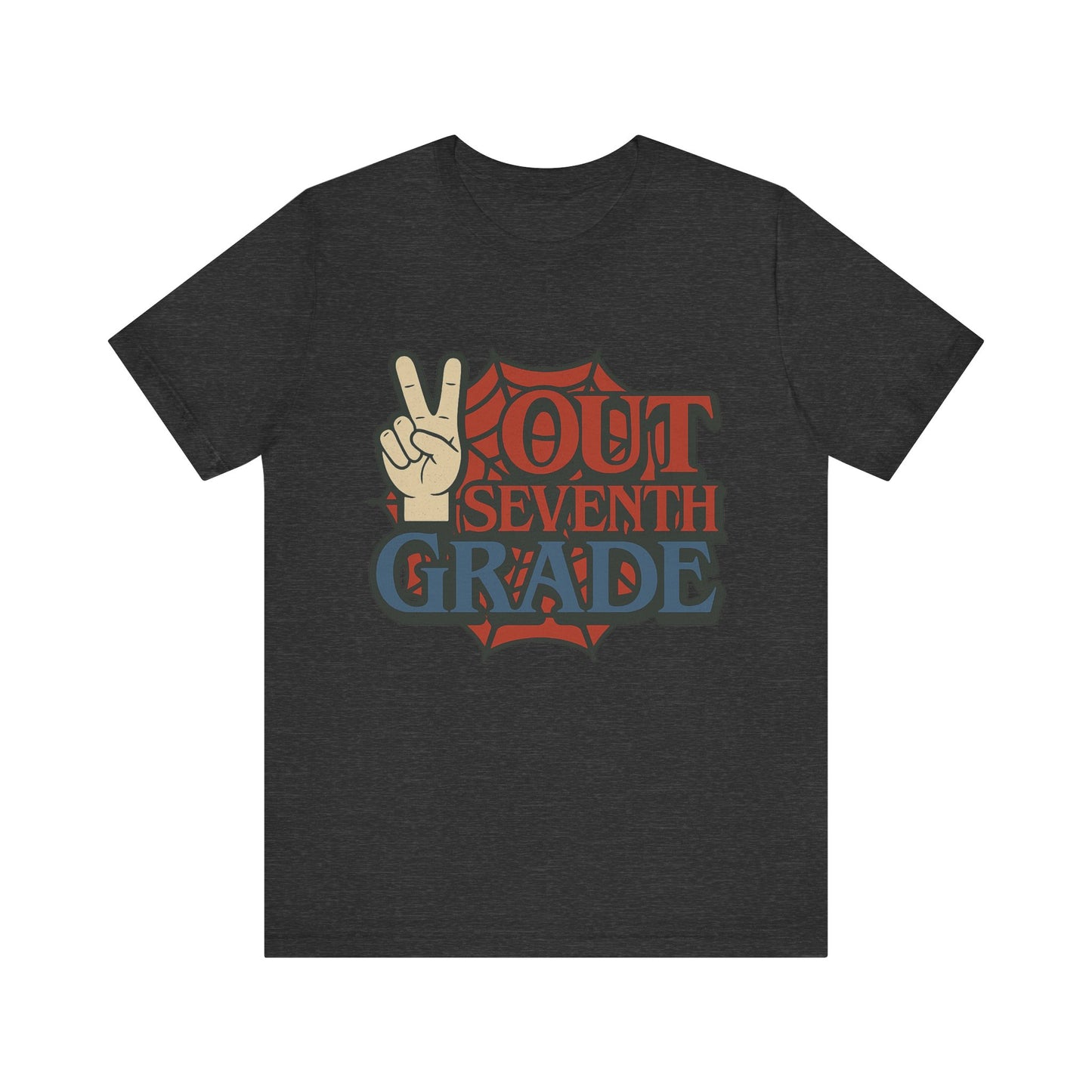 Peace Out Seventh Grade Spider Unisex Tee, T-Shirt, Top, Shirt, Gift for Students, Funny School Shirt
