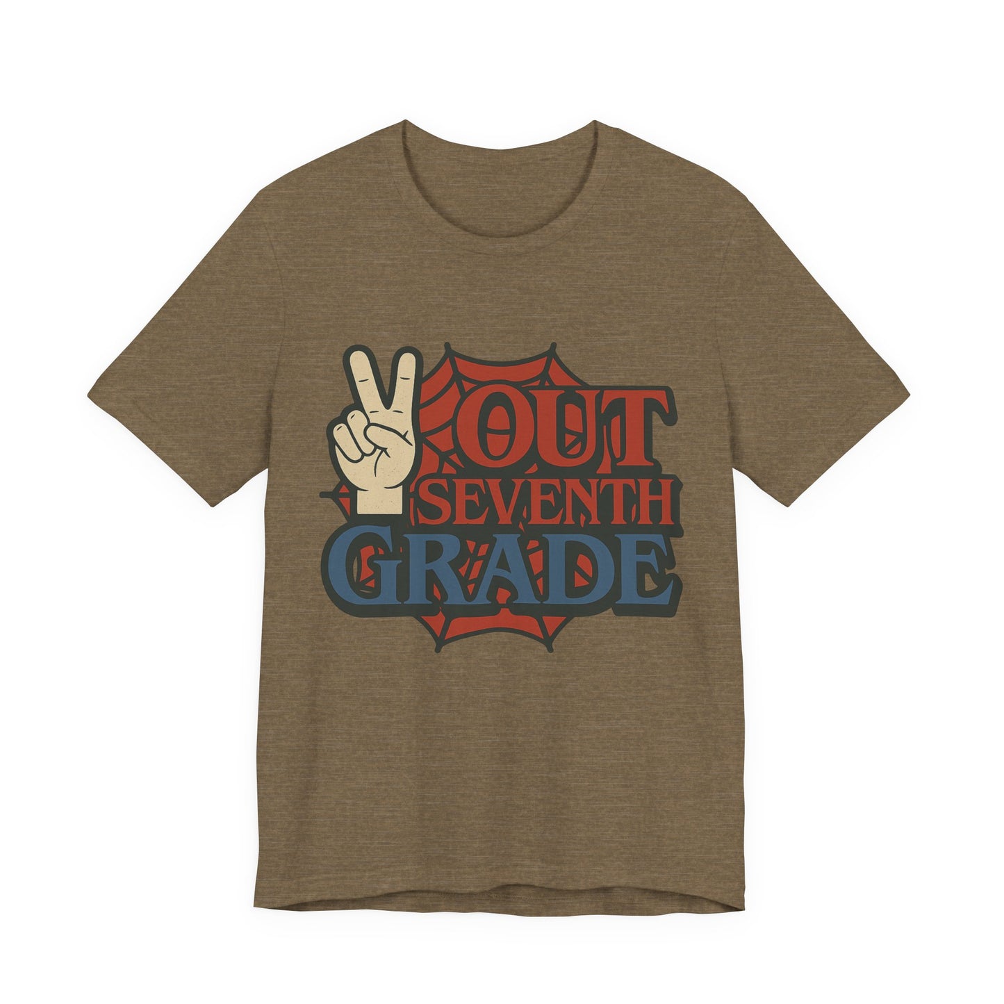 Peace Out Seventh Grade Spider Unisex Tee, T-Shirt, Top, Shirt, Gift for Students, Funny School Shirt