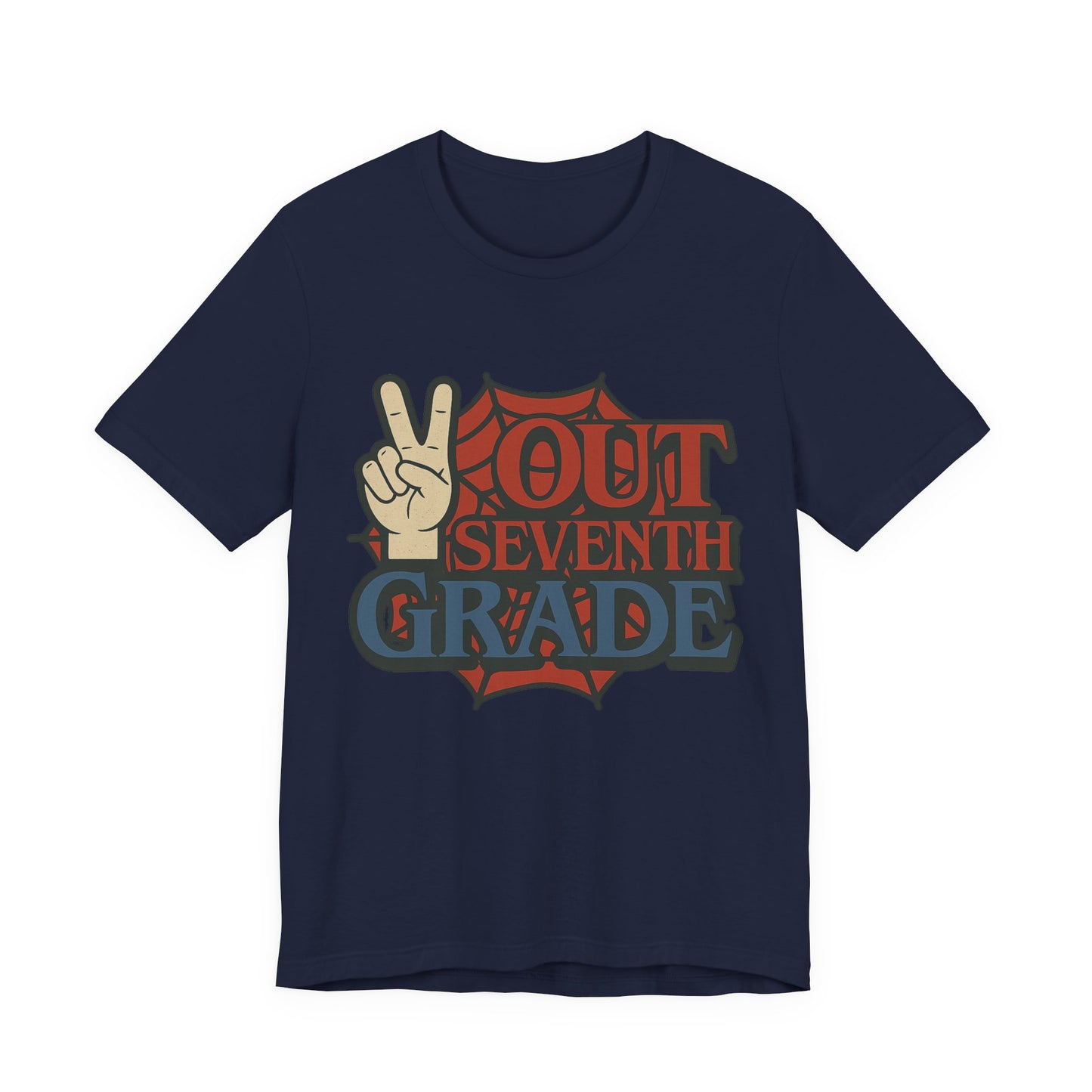 Peace Out Seventh Grade Spider Unisex Tee, T-Shirt, Top, Shirt, Gift for Students, Funny School Shirt