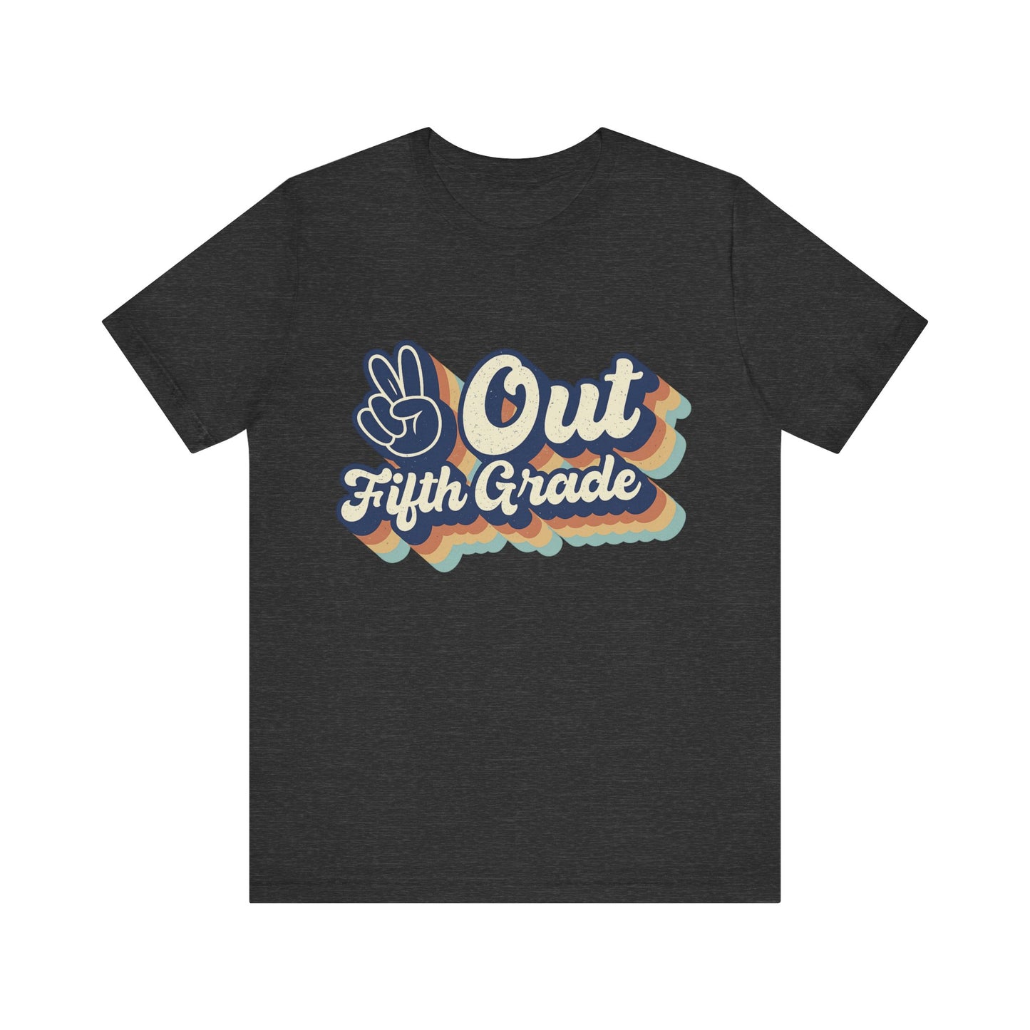 Peace Out Fifth Grade T-Shirt, End of School Year Tee, Goodbye Elementary Shirt, Kids Graduation Top, Unisex Jersey Tee, Summer Vacation
