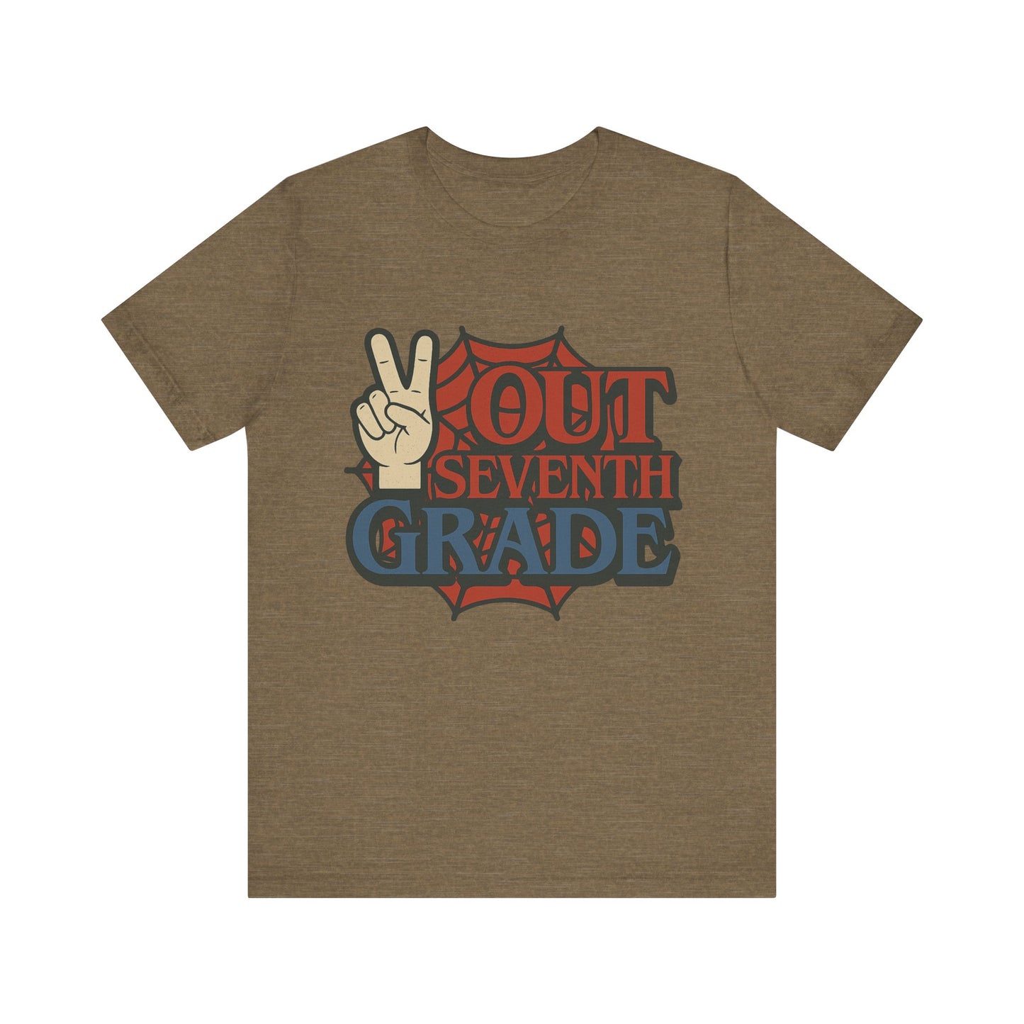 Peace Out Seventh Grade Spider Unisex Tee, T-Shirt, Top, Shirt, Gift for Students, Funny School Shirt