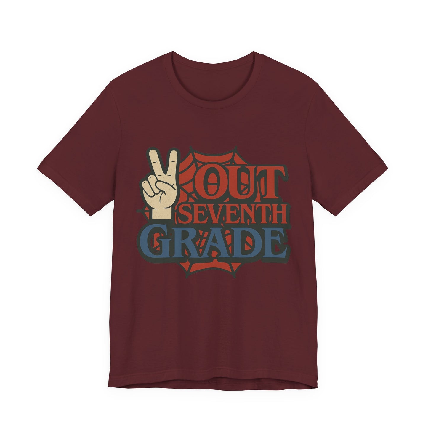 Peace Out Seventh Grade Spider Unisex Tee, T-Shirt, Top, Shirt, Gift for Students, Funny School Shirt