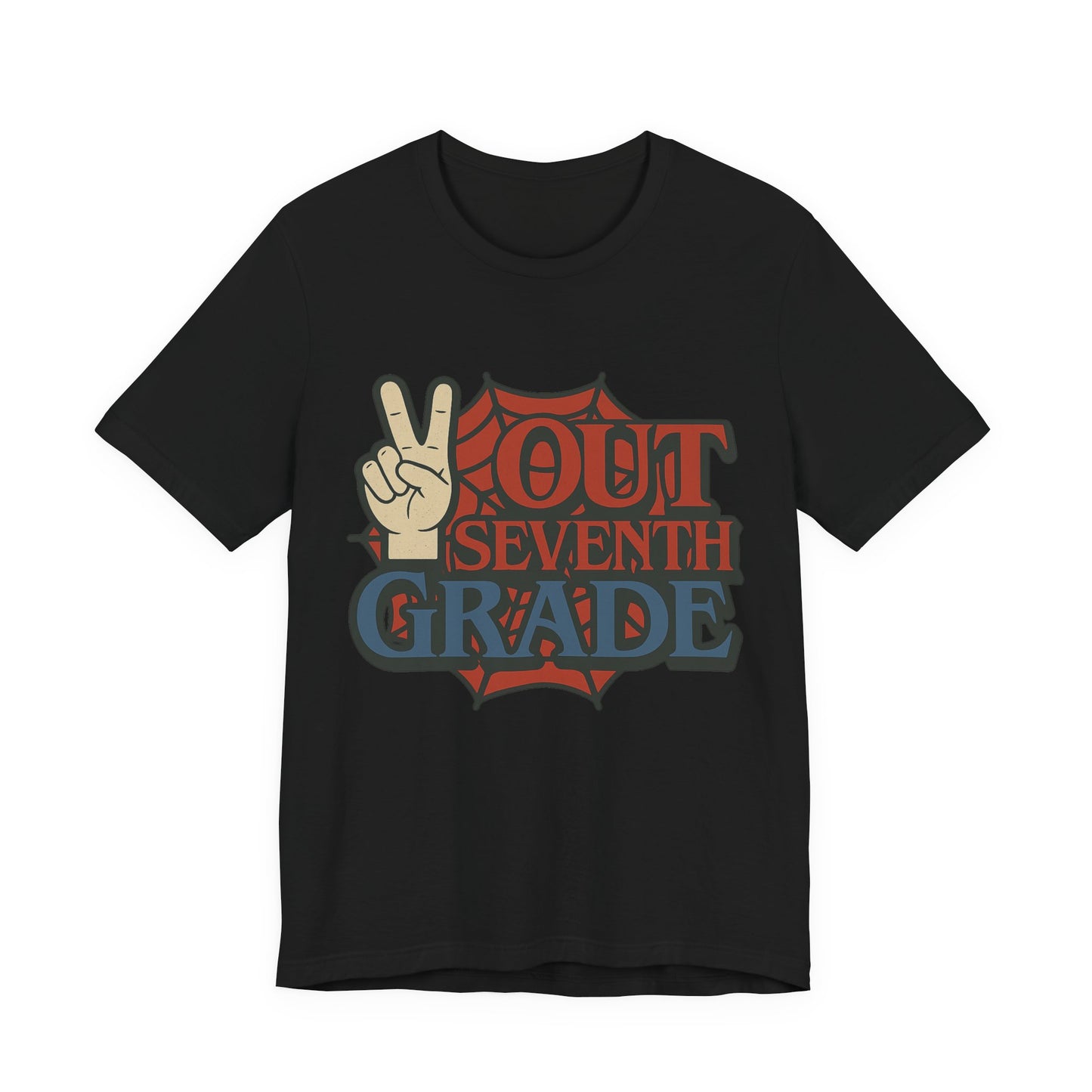 Peace Out Seventh Grade Spider Unisex Tee, T-Shirt, Top, Shirt, Gift for Students, Funny School Shirt
