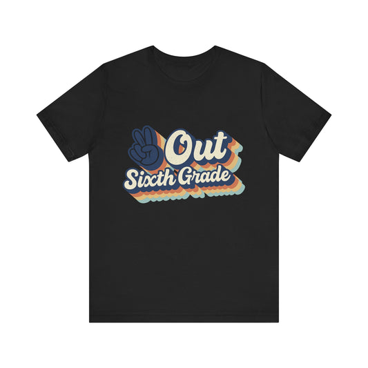 Unisex Tee, Peace Out 6th Grade Shirt, Graduation Gift, School Farewell Top, Summer Vibes Tee, Youth T-Shirt, Class of 2025 Gift, Middle