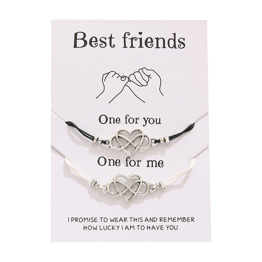Cross-border Best-selling Best  Friendship Card Bracelet Simple Personality Love 8 Character Couple Bracelet Jewelry