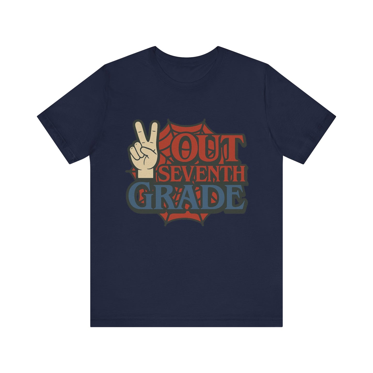 Peace Out Seventh Grade Spider Unisex Tee, T-Shirt, Top, Shirt, Gift for Students, Funny School Shirt