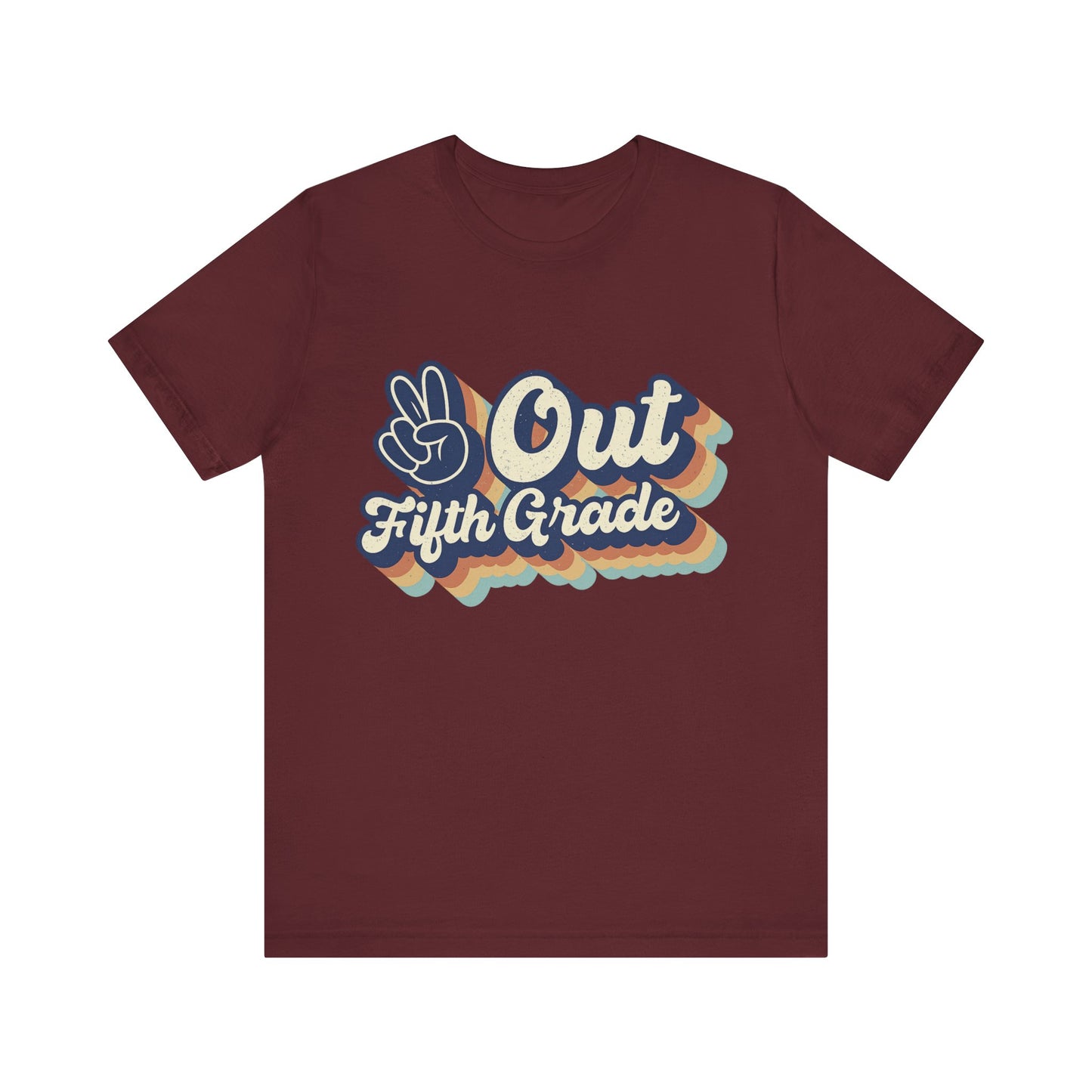 Peace Out Fifth Grade T-Shirt, End of School Year Tee, Goodbye Elementary Shirt, Kids Graduation Top, Unisex Jersey Tee, Summer Vacation