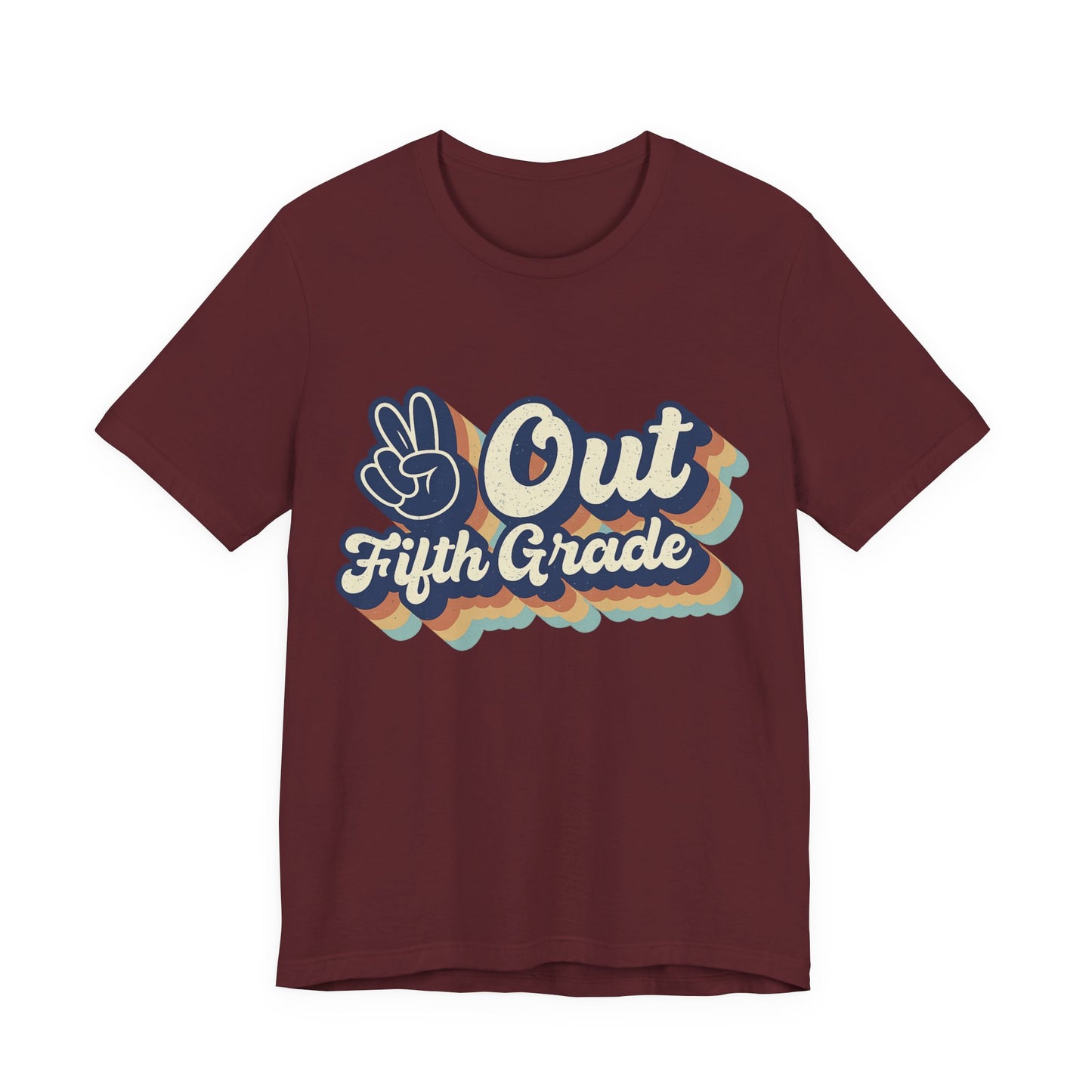 Peace Out Fifth Grade T-Shirt, End of School Year Tee, Goodbye Elementary Shirt, Kids Graduation Top, Unisex Jersey Tee, Summer Vacation