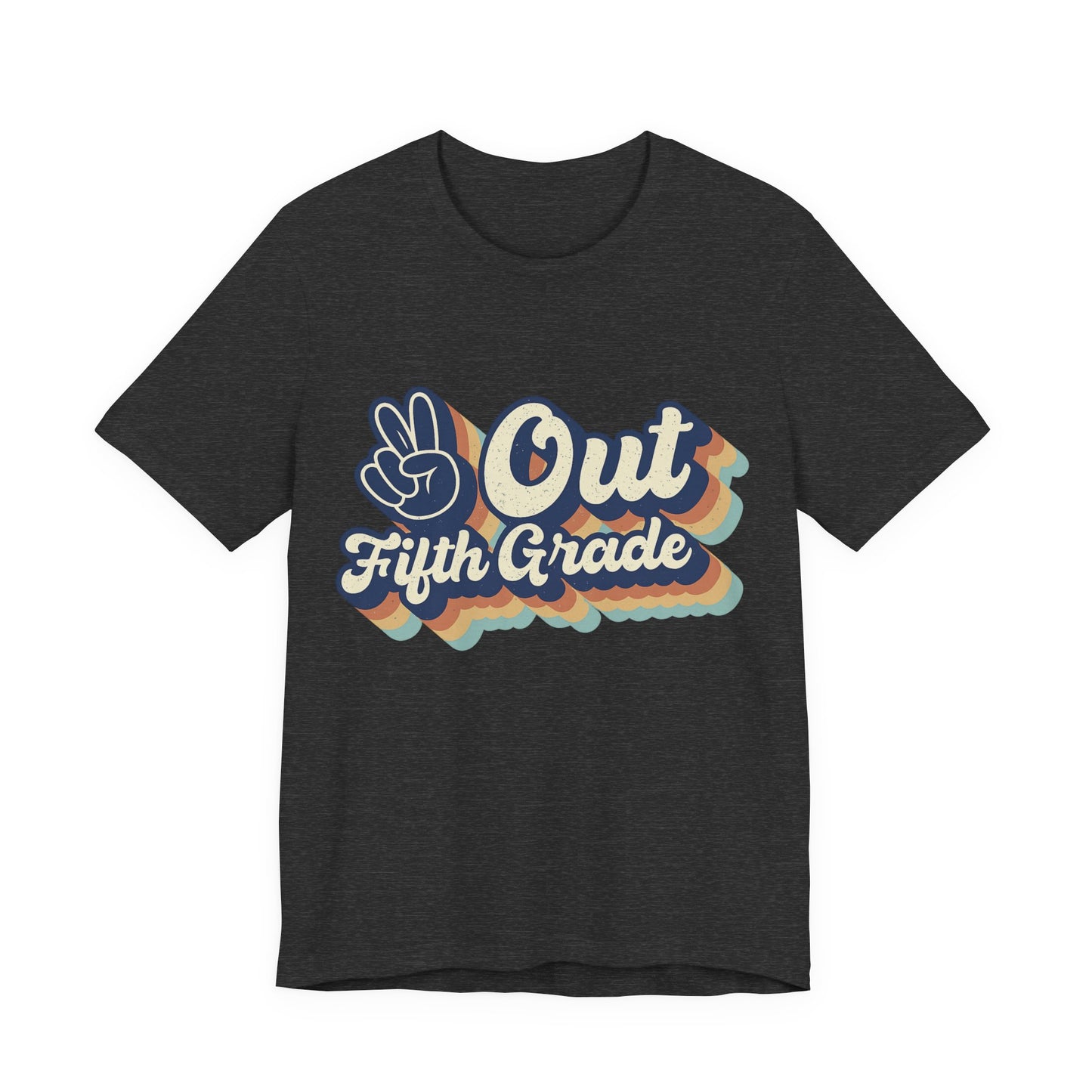 Peace Out Fifth Grade T-Shirt, End of School Year Tee, Goodbye Elementary Shirt, Kids Graduation Top, Unisex Jersey Tee, Summer Vacation