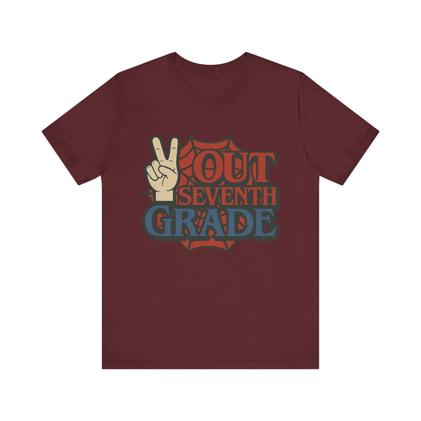 Peace Out Seventh Grade Spider Unisex Tee, T-Shirt, Top, Shirt, Gift for Students, Funny School Shirt