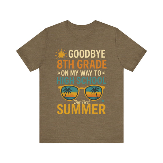 Graduation Vibes T-Shirt, 8th Grade Graduation Tee, High School Bound Shirt, Summer Vacation Top, Unisex Jersey Short Sleeve Tee