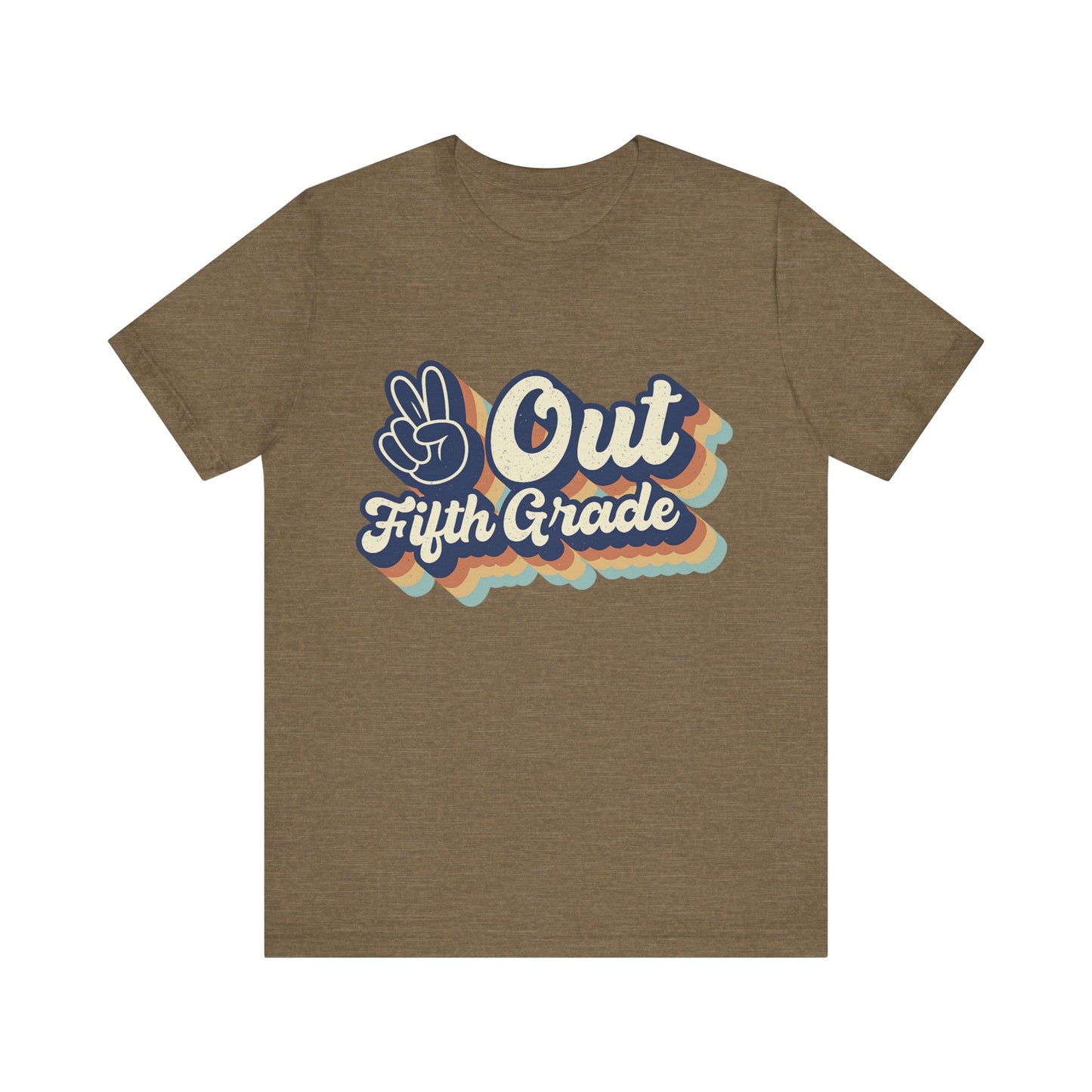 Peace Out Fifth Grade T-Shirt, End of School Year Tee, Goodbye Elementary Shirt, Kids Graduation Top, Unisex Jersey Tee, Summer Vacation